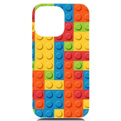 Lego Bricks, Colorful Dots Background Iphone 14 Pro Max Black Uv Print Case by kyorashop23