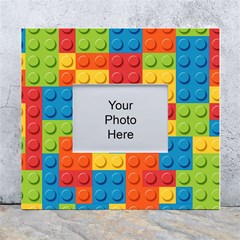 Lego Bricks, Colorful Dots Background White Wall Photo Frame 5  X 7  by kyorashop23