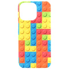 Lego Bricks, Colorful Dots Background Iphone 15 Pro Max Black Uv Print Pc Hardshell Case