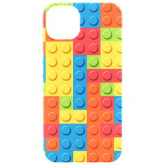 Lego Bricks, Colorful Dots Background Iphone 15 Pro Black Uv Print Pc Hardshell Case by kyorashop23