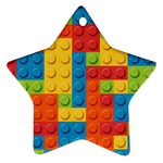 Lego Bricks, Colorful Dots Background Star Ornament (Two Sides) Front