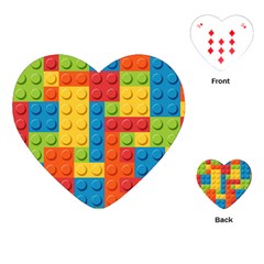 Lego Bricks, Colorful Dots Background Playing Cards Single Design (heart)