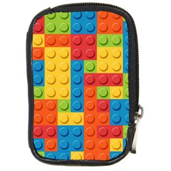 Lego Bricks, Colorful Dots Background Compact Camera Leather Case by kyorashop23