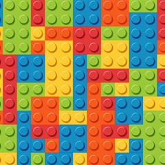 Lego Bricks, Colorful Dots Background Play Mat (square) by kyorashop23