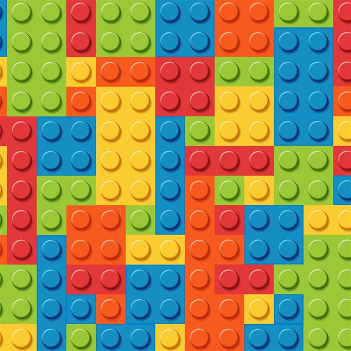 Lego Bricks, Colorful Dots Background Play Mat (Square)