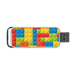 Lego Bricks, Colorful Dots Background Portable Usb Flash (two Sides)