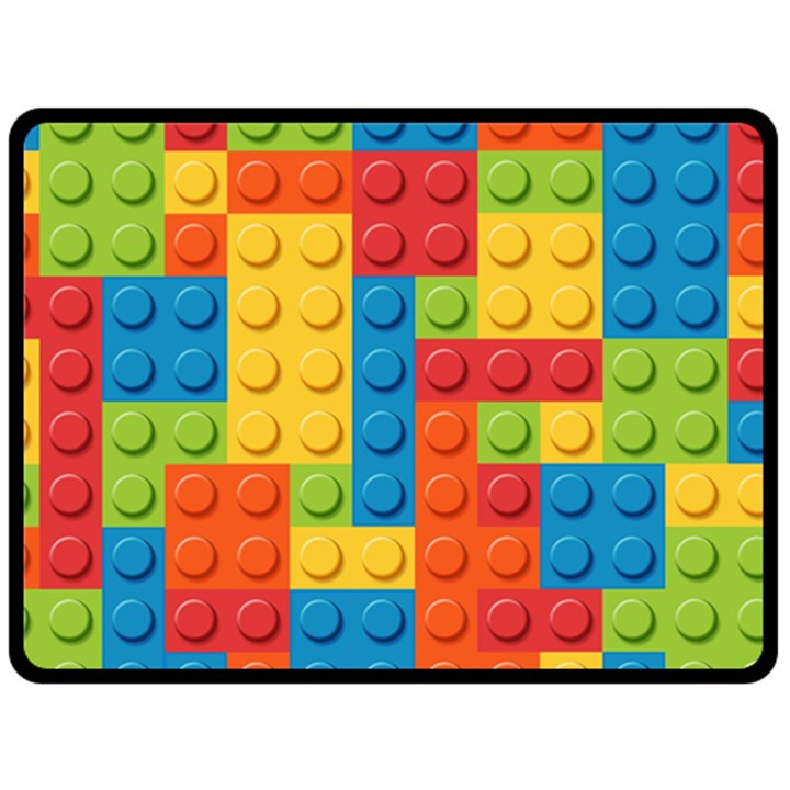 Lego Bricks, Colorful Dots Background Two Sides Fleece Blanket (Large)