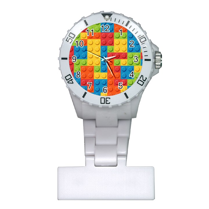 Lego Bricks, Colorful Dots Background Plastic Nurses Watch