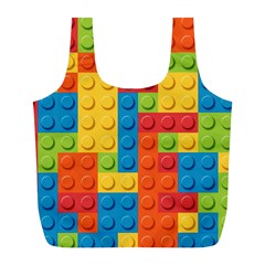 Lego Bricks, Colorful Dots Background Full Print Recycle Bag (l) by kyorashop23