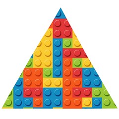 Lego Bricks, Colorful Dots Background Wooden Puzzle Triangle