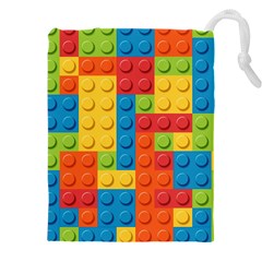 Lego Bricks, Colorful Dots Background Drawstring Pouch (4xl) by kyorashop23