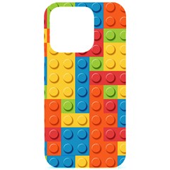 Lego Bricks, Colorful Dots Background Iphone 15 Pro Black Uv Print Pc Hardshell Case by kyorashop23