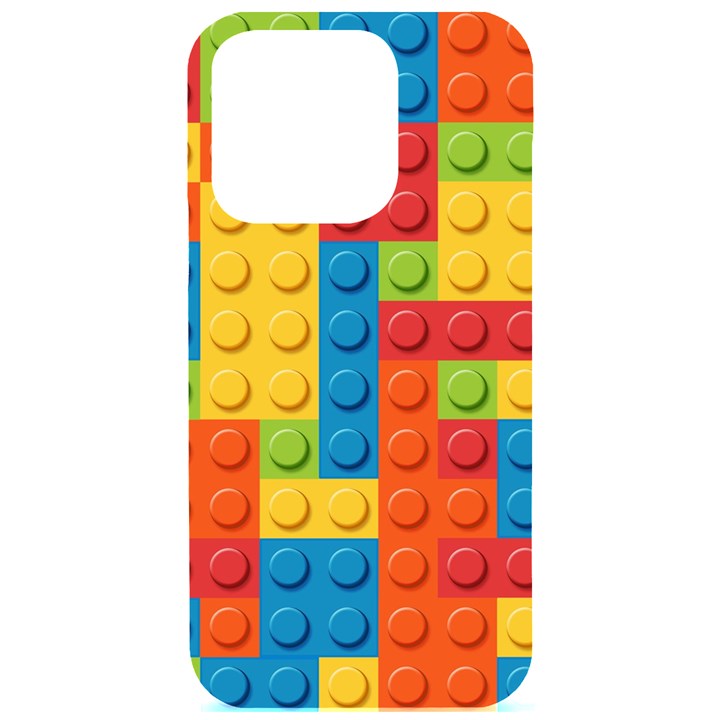 Lego Bricks, Colorful Dots Background iPhone 15 Pro Black UV Print PC Hardshell Case