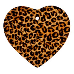 Leopard Skin Texture Macro, Brown Ornament (heart) by kyorashop23