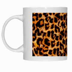 Leopard Skin Texture Macro, Brown White Mug by kyorashop23