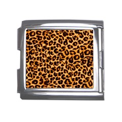 Leopard Skin Texture Macro, Brown Mega Link Italian Charm (18mm) by kyorashop23