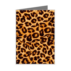 Leopard Skin Texture Macro, Brown Mini Greeting Card by kyorashop23