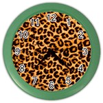 Leopard Skin Texture Macro, Brown Color Wall Clock Front