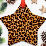 Leopard Skin Texture Macro, Brown Star Ornament (Two Sides) Front