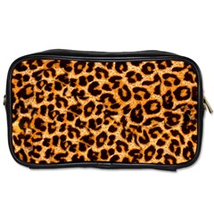 Leopard Skin Texture Macro, Brown Toiletries Bag (two Sides) by kyorashop23