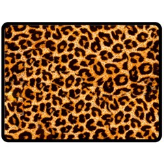 Leopard Skin Texture Macro, Brown Fleece Blanket (large) by kyorashop23