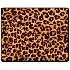 Leopard Skin Texture Macro, Brown Fleece Blanket (medium) by kyorashop23