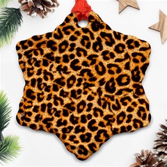 Leopard Skin Texture Macro, Brown Ornament (snowflake)