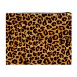 Leopard Skin Texture Macro, Brown Cosmetic Bag (XL) Back