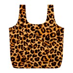 Leopard Skin Texture Macro, Brown Full Print Recycle Bag (L) Back