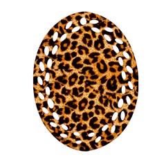 Leopard Skin Texture Macro, Brown Oval Filigree Ornament (two Sides) by kyorashop23