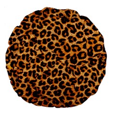 Leopard Skin Texture Macro, Brown Large 18  Premium Flano Round Cushions by kyorashop23