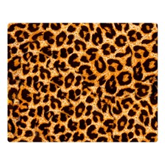 Leopard Skin Texture Macro, Brown Two Sides Premium Plush Fleece Blanket (large) by kyorashop23