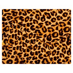 Leopard Skin Texture Macro, Brown Two Sides Premium Plush Fleece Blanket (teen Size) by kyorashop23