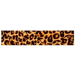 Leopard Skin Texture Macro, Brown Small Premium Plush Fleece Scarf