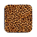 Leopard Skin Texture Macro, Brown Square Metal Box (Black) Front