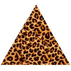 Leopard Skin Texture Macro, Brown Wooden Puzzle Triangle by kyorashop23