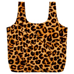 Leopard Skin Texture Macro, Brown Full Print Recycle Bag (xxl) by kyorashop23