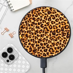 Leopard Skin Texture Macro, Brown Wireless Fast Charger(black) by kyorashop23