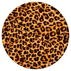 Leopard Skin Texture Macro, Brown Round Trivet by kyorashop23