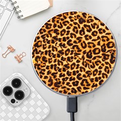 Leopard Skin Texture Macro, Brown Wireless Fast Charger(white) by kyorashop23