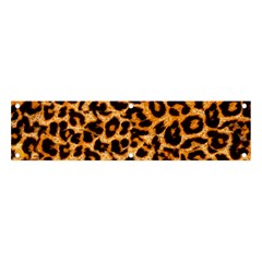 Leopard Skin Texture Macro, Brown Banner And Sign 4  X 1  by kyorashop23