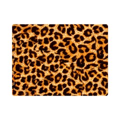 Leopard Skin Texture Macro, Brown Premium Plush Fleece Blanket (mini) by kyorashop23