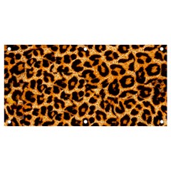 Leopard Skin Texture Macro, Brown Banner And Sign 4  X 2  by kyorashop23