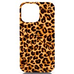 Leopard Skin Texture Macro, Brown iPhone 14 Pro Max Black UV Print Case Front