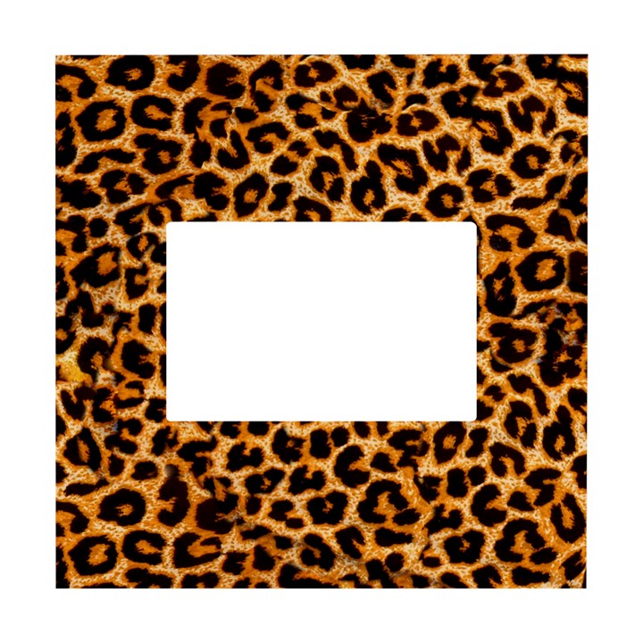 Leopard Skin Texture Macro, Brown White Box Photo Frame 4  x 6 