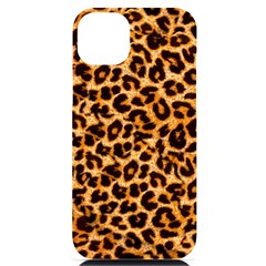 Leopard Skin Texture Macro, Brown Iphone 14 Plus Black Uv Print Case by kyorashop23