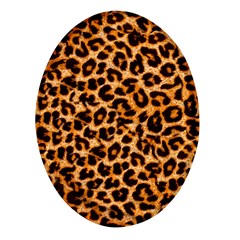 Leopard Skin Texture Macro, Brown Oval Glass Fridge Magnet (4 Pack) by kyorashop23