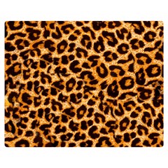 Leopard Skin Texture Macro, Brown Premium Plush Fleece Blanket (medium) by kyorashop23