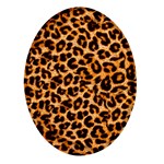 Leopard Skin Texture Macro, Brown Oval Glass Fridge Magnet (4 pack) Front