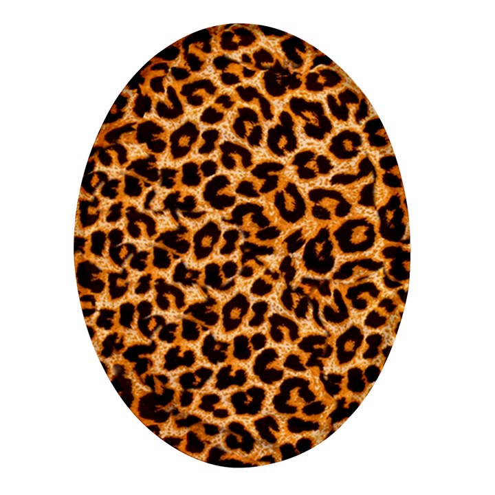 Leopard Skin Texture Macro, Brown Oval Glass Fridge Magnet (4 pack)